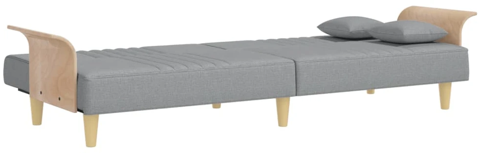 Sofa-lova su porankiais, šviesiai pilkos spalvos, audinys