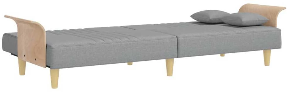 Sofa-lova su porankiais, šviesiai pilkos spalvos, audinys