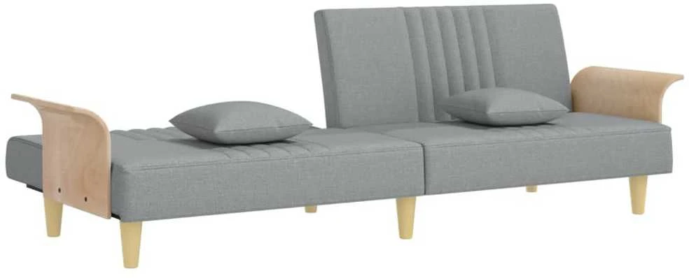 Sofa-lova su porankiais, šviesiai pilkos spalvos, audinys