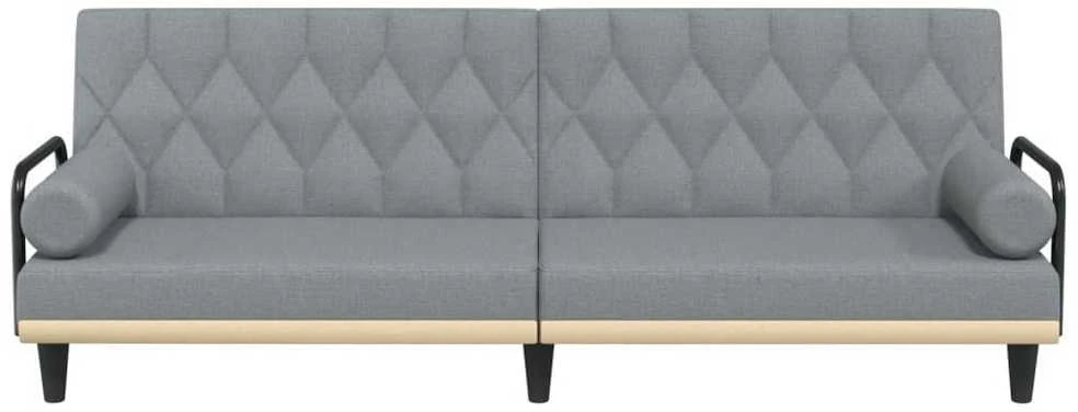 Sofa-lova su porankiais, šviesiai pilkos spalvos, audinys