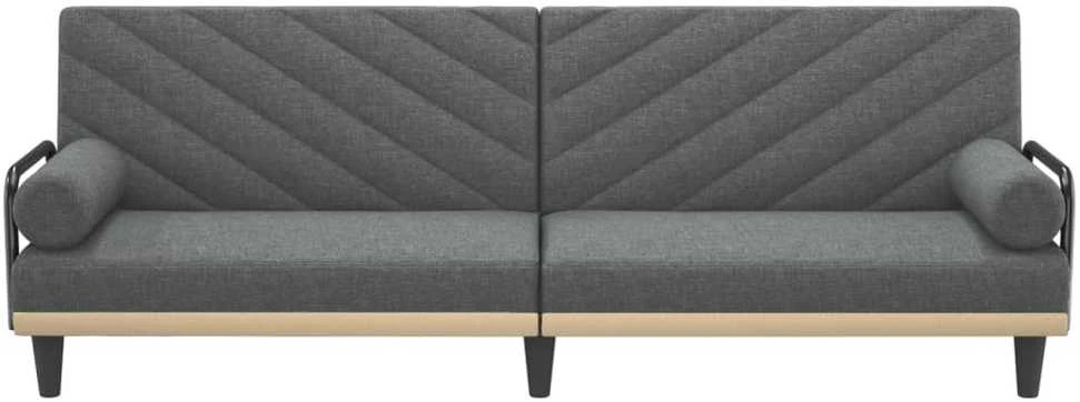 Sofa-lova su porankiais, tamsiai pilkos spalvos, audinys