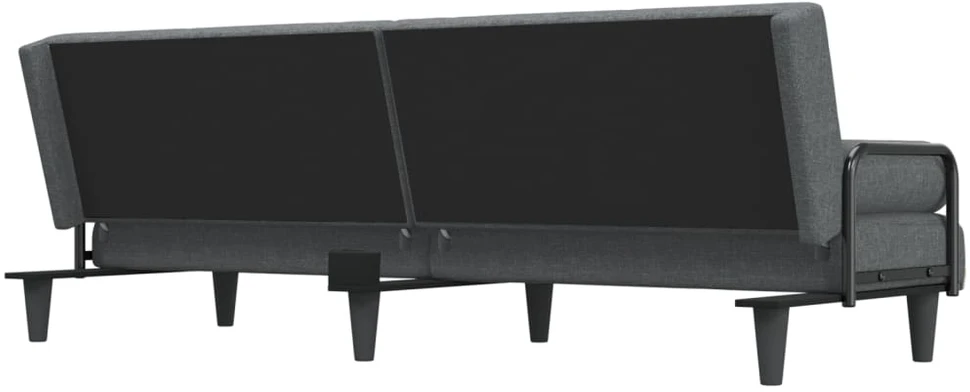 Sofa-lova su porankiais, tamsiai pilkos spalvos, audinys