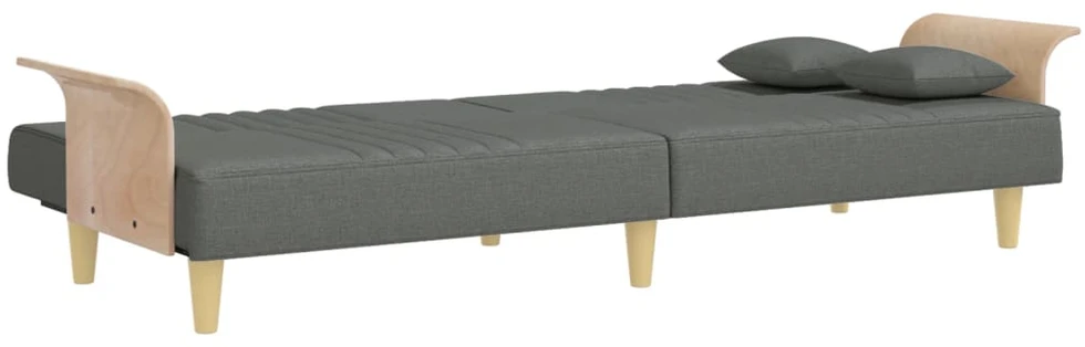 Sofa-lova su porankiais, tamsiai pilkos spalvos, audinys