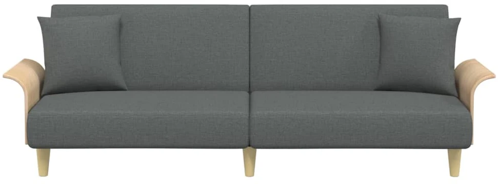 Sofa-lova su porankiais, tamsiai pilkos spalvos, audinys