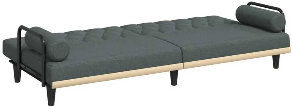 Sofa-lova su porankiais, tamsiai pilkos spalvos, audinys