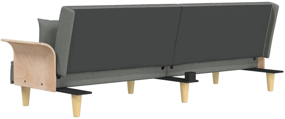 Sofa-lova su porankiais, tamsiai pilkos spalvos, audinys
