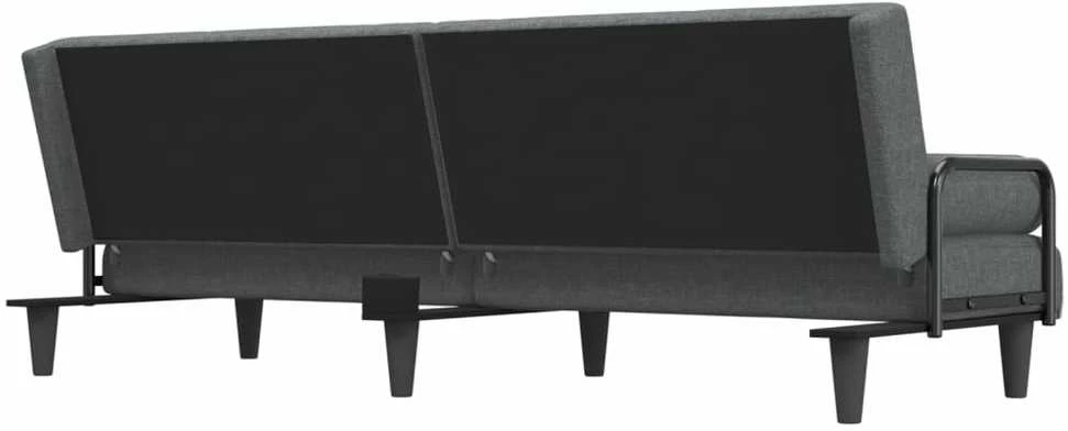 Sofa-lova su porankiais, tamsiai pilkos spalvos, audinys