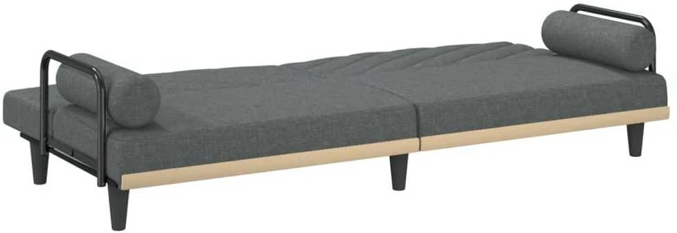 Sofa-lova su porankiais, tamsiai pilkos spalvos, audinys