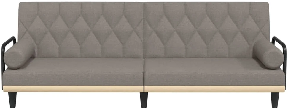 Sofa-lova su porankiais, taupe spalvos, audinys