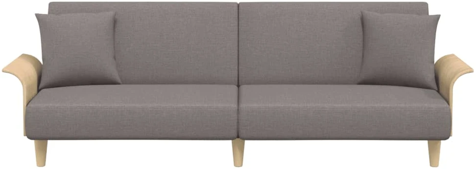 Sofa-lova su porankiais, taupe spalvos, audinys
