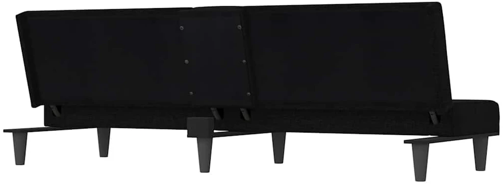 Sofa-lova su puodelių laikikliais, juodos spalvos, audinys