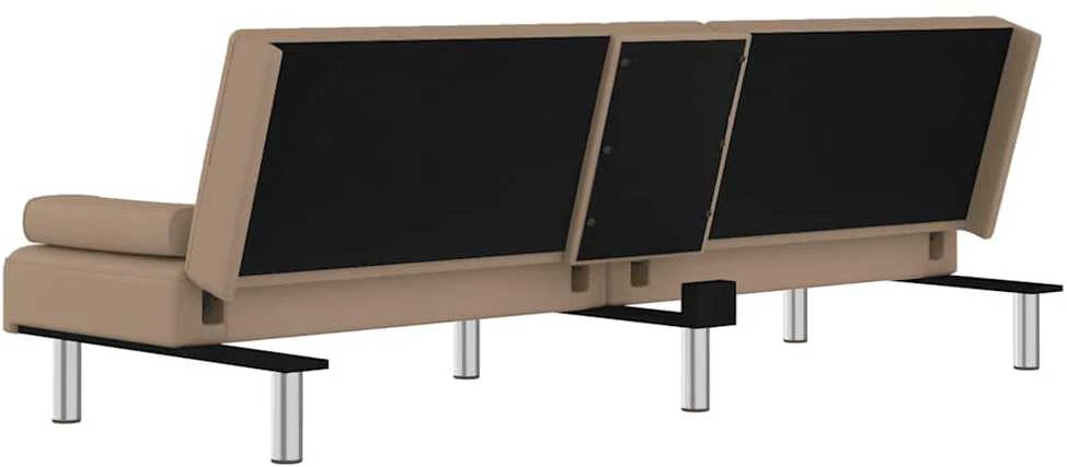 Sofa-lova su puodelių laikikliais, kapučino, dirbtinė oda