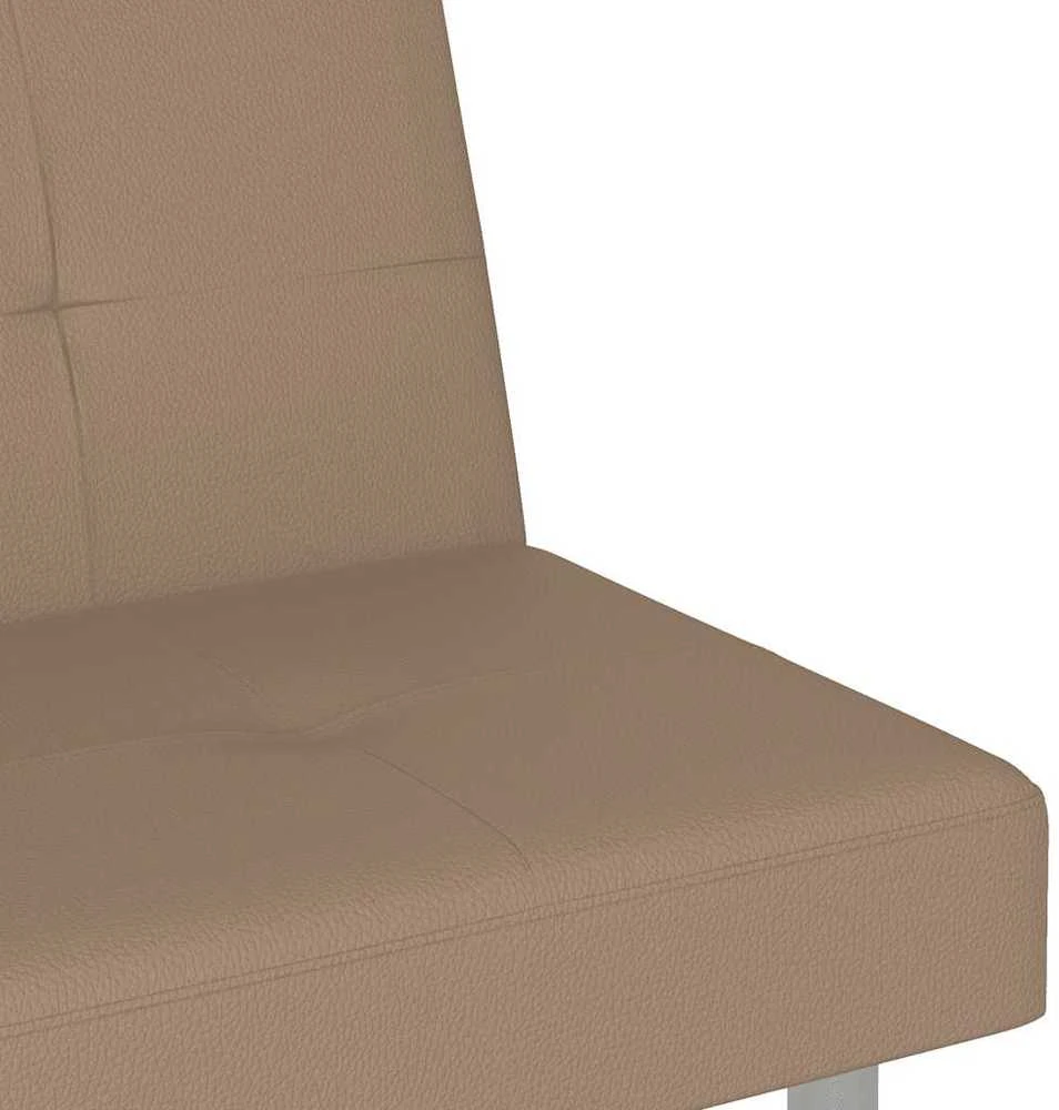 Sofa-lova su puodelių laikikliais, kapučino, dirbtinė oda