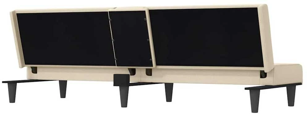Sofa-lova su puodelių laikikliais, kreminės spalvos, audinys