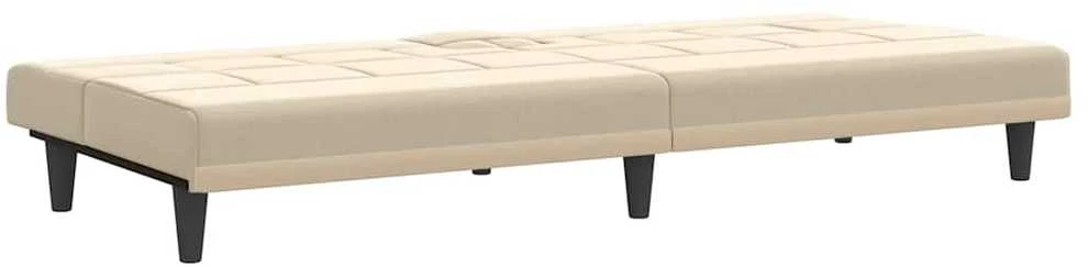 Sofa-lova su puodelių laikikliais, kreminės spalvos, audinys