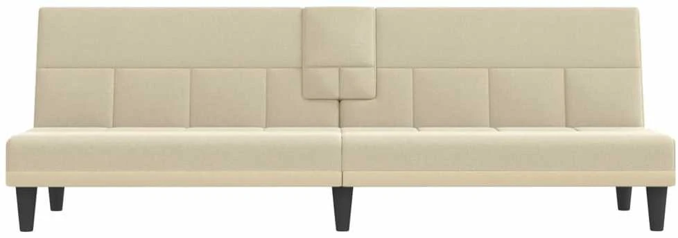 Sofa-lova su puodelių laikikliais, kreminės spalvos, audinys