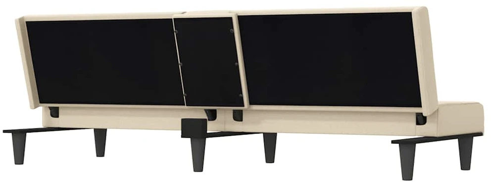 Sofa-lova su puodelių laikikliais, kreminės spalvos, audinys