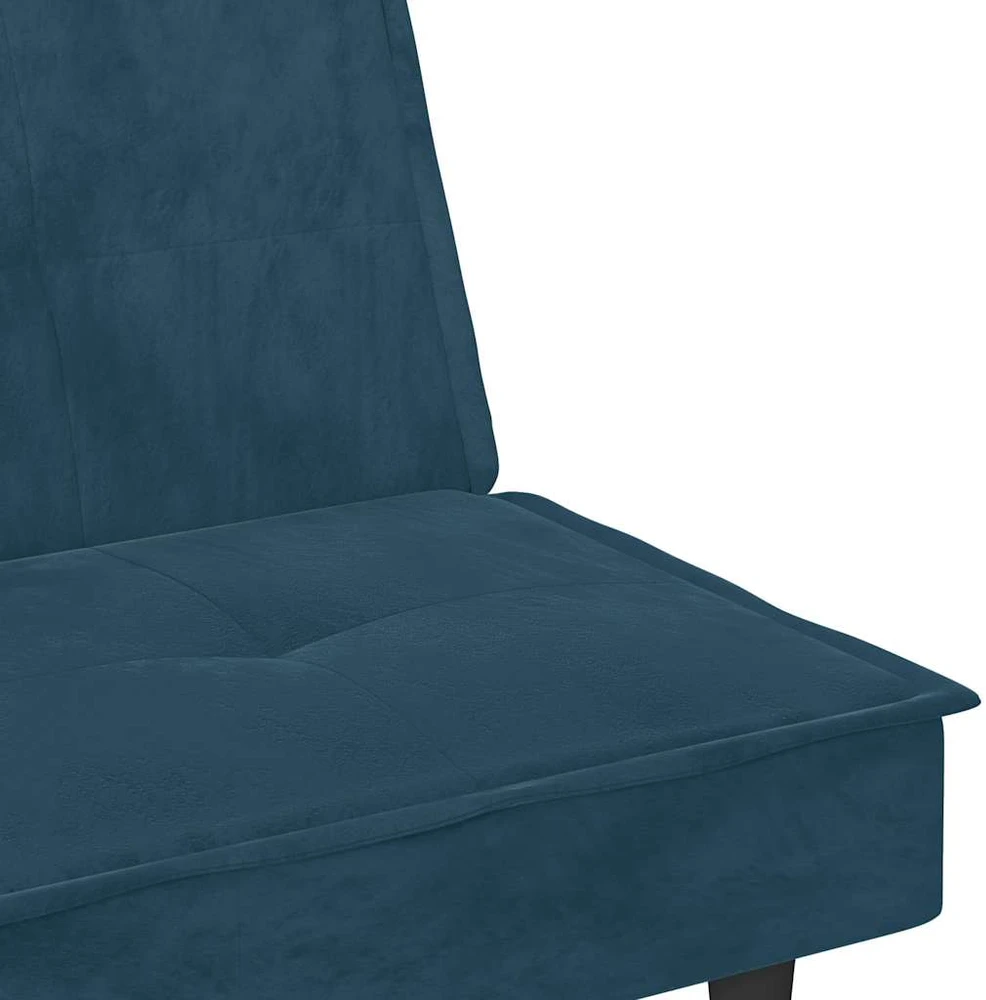 Sofa-lova su puodelių laikikliais, mėlynos spalvos, aksomas