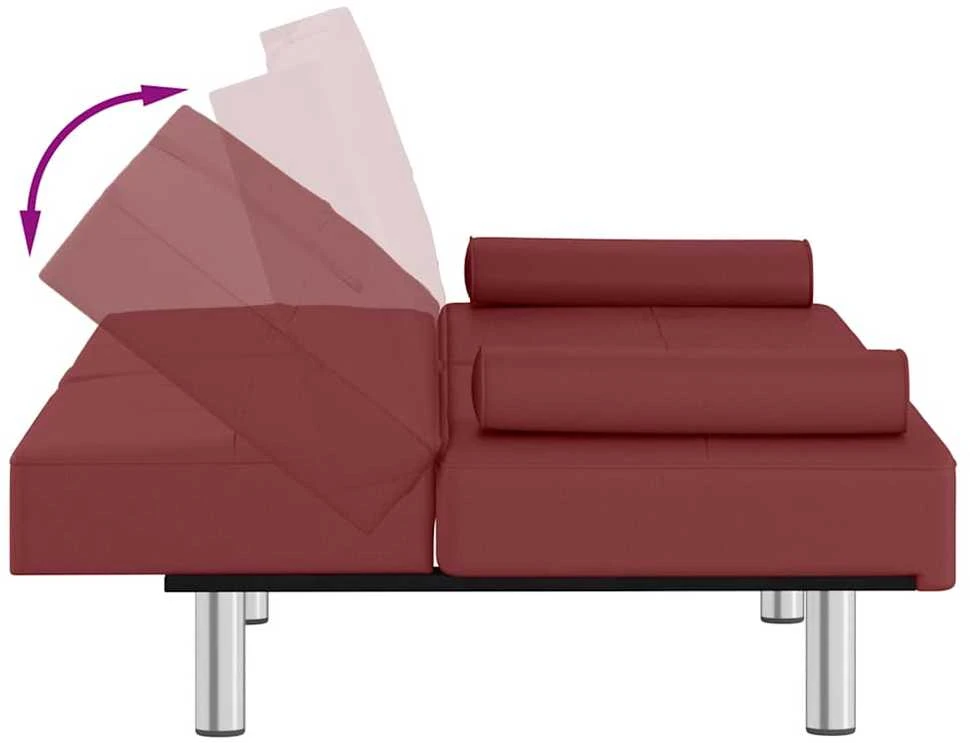 Sofa-lova su puodelių laikikliais, raudonojo vyno, dirbtinė oda