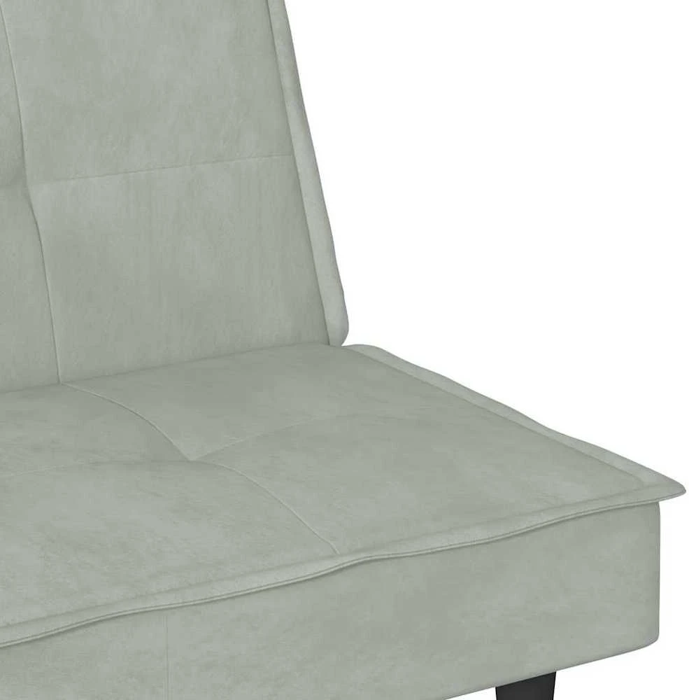 Sofa-lova su puodelių laikikliais, šviesiai pilka, aksomas