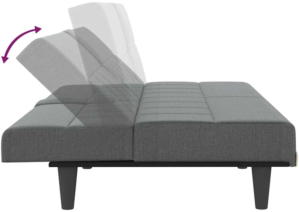 Sofa-lova su puodelių laikikliais, tamsiai pilka, audinys