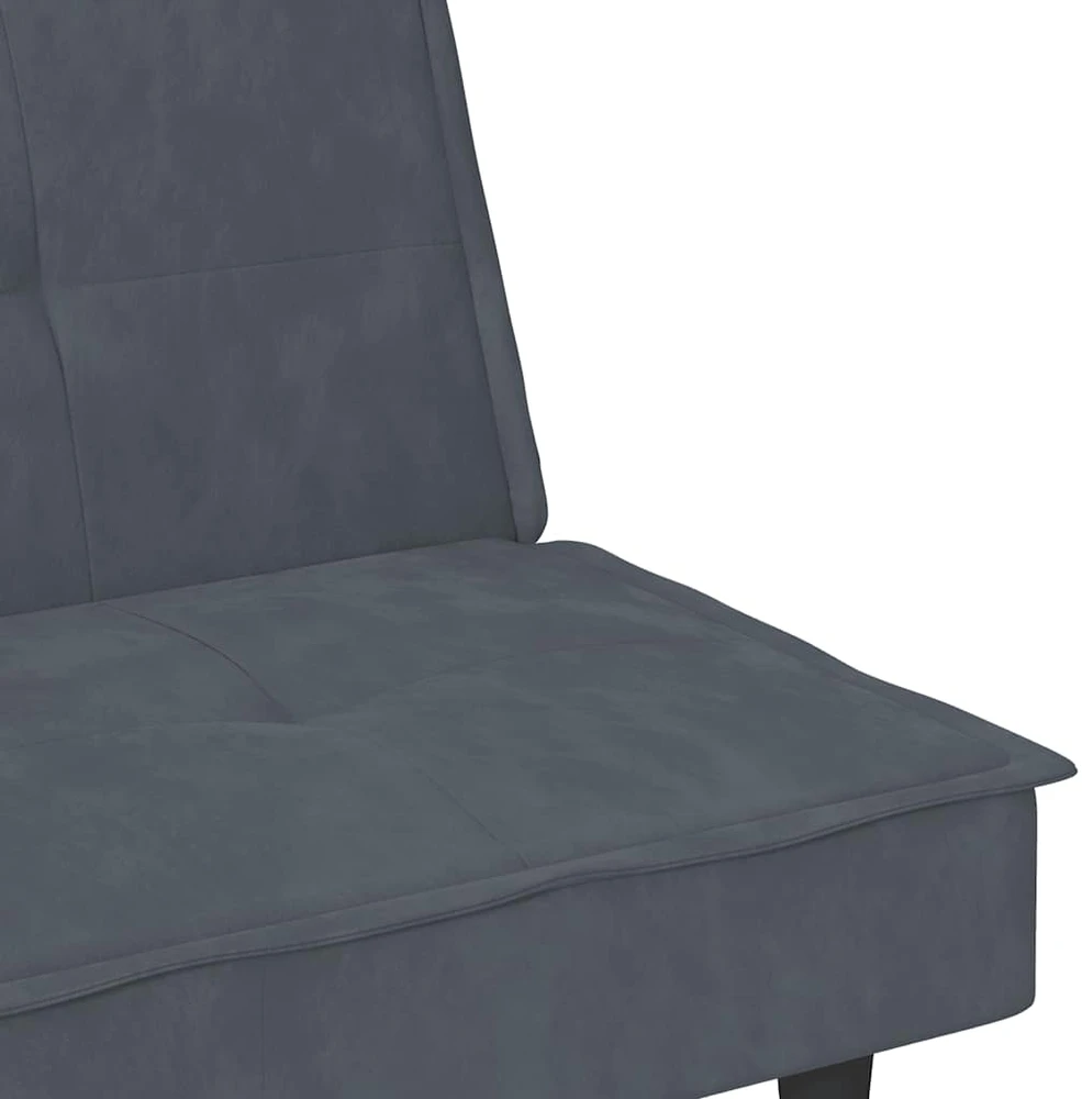 Sofa-lova su puodelių laikikliais, tamsiai pilka, aksomas