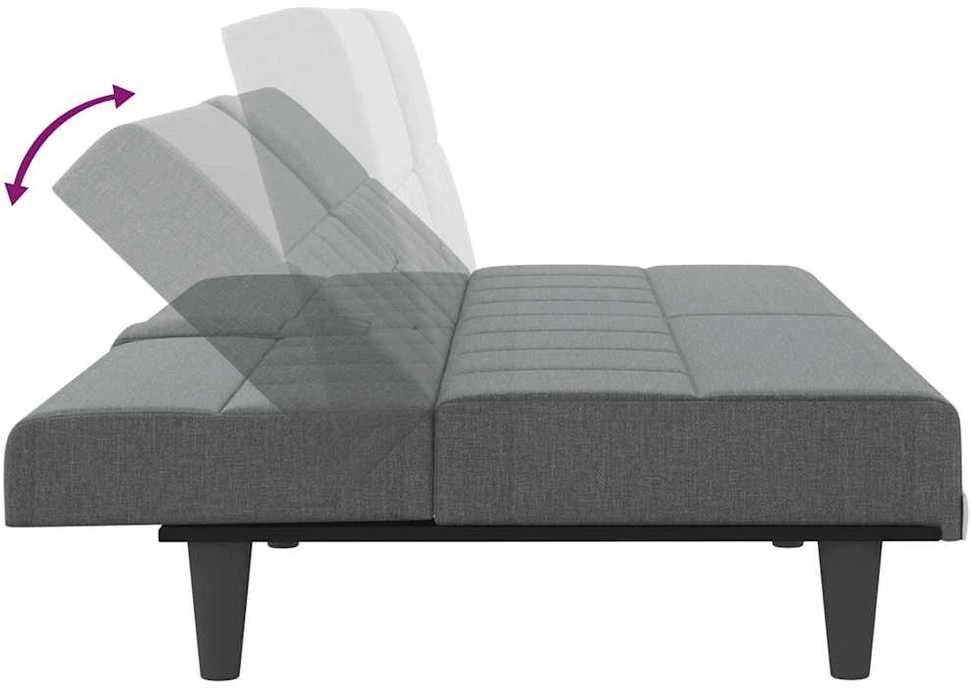 Sofa-lova su puodelių laikikliais, tamsiai pilka, audinys