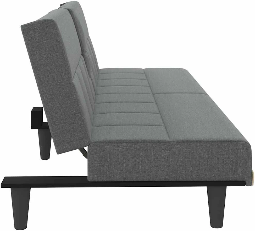 Sofa-lova su puodelių laikikliais, tamsiai pilka, audinys