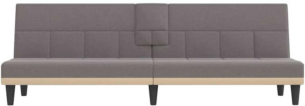 Sofa-lova su puodelių laikikliais, taupe spalvos, audinys