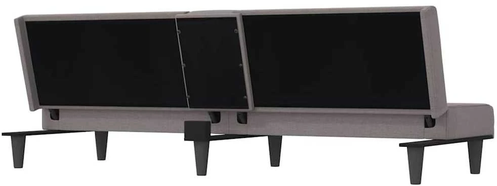 Sofa-lova su puodelių laikikliais, taupe spalvos, audinys