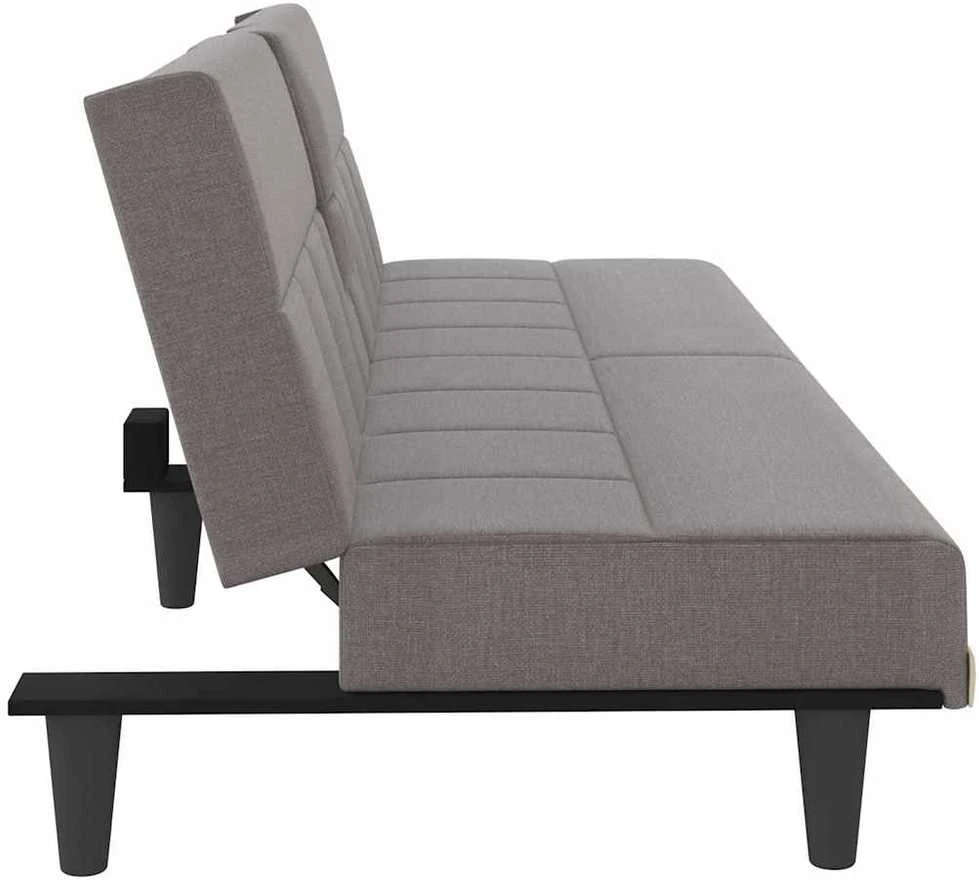 Sofa-lova su puodelių laikikliais, taupe spalvos, audinys