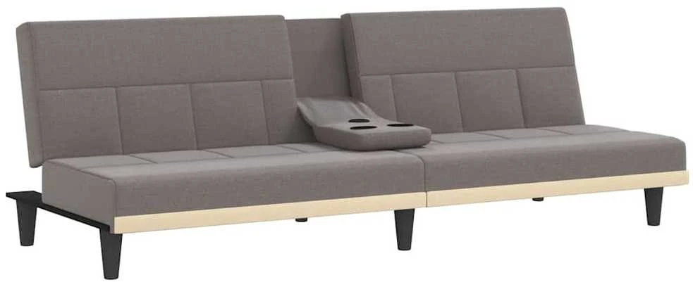 Sofa-lova su puodelių laikikliais, taupe spalvos, audinys