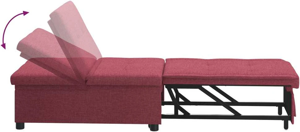 Ištraukiama sofa-lova Vyno raudona 194 x 50 x 82 cm audinys