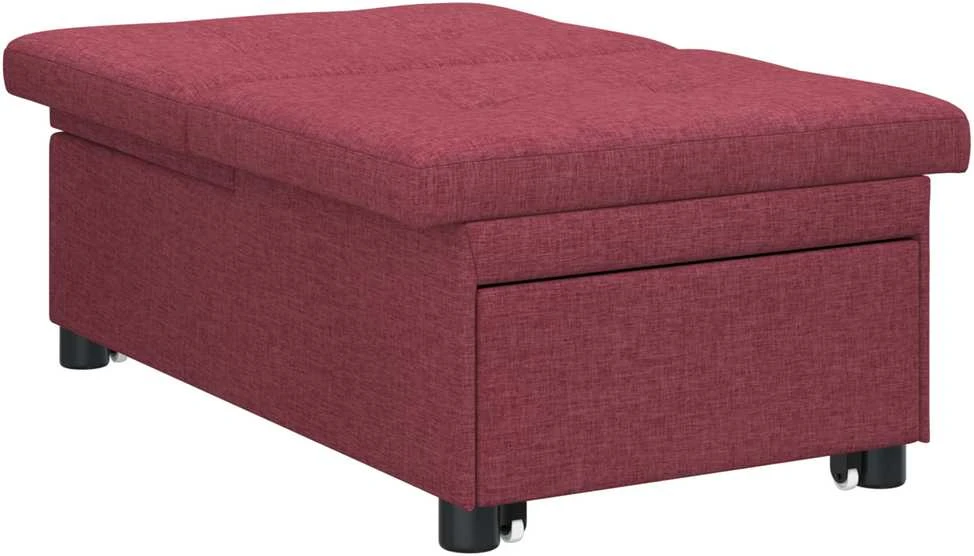 Ištraukiama sofa-lova Vyno raudona 194 x 50 x 82 cm audinys