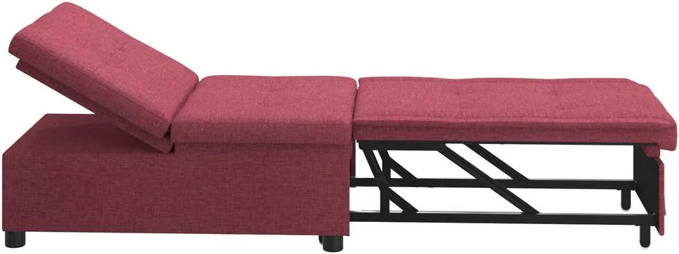 Ištraukiama sofa-lova Vyno raudona 194 x 50 x 82 cm audinys