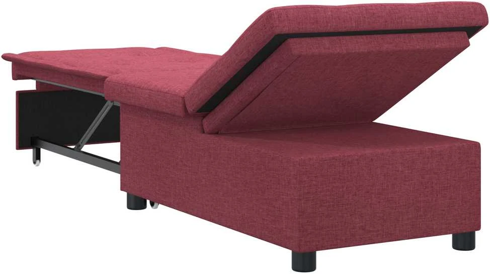 Ištraukiama sofa-lova Vyno raudona 194 x 50 x 82 cm audinys