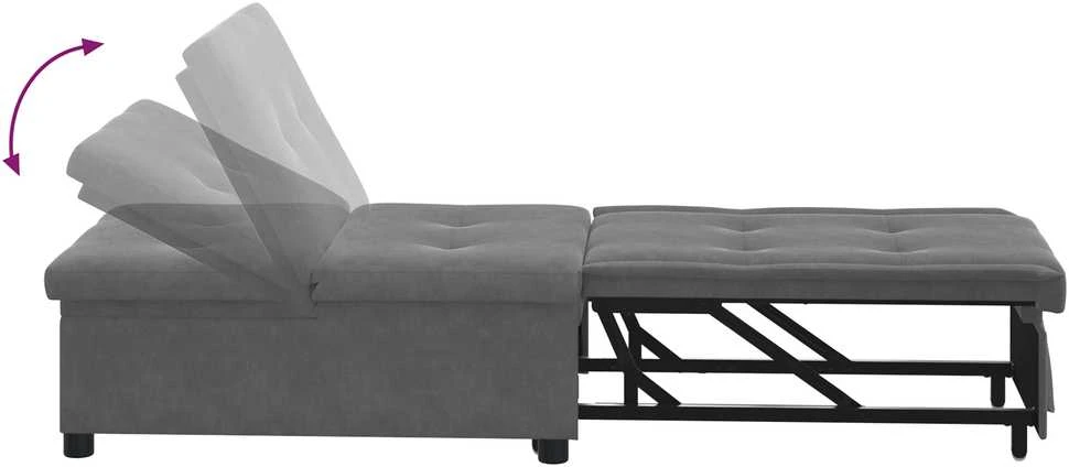 Ištraukiama sofa-lova Tamsiai pilka 194 x 67 x 82 cm