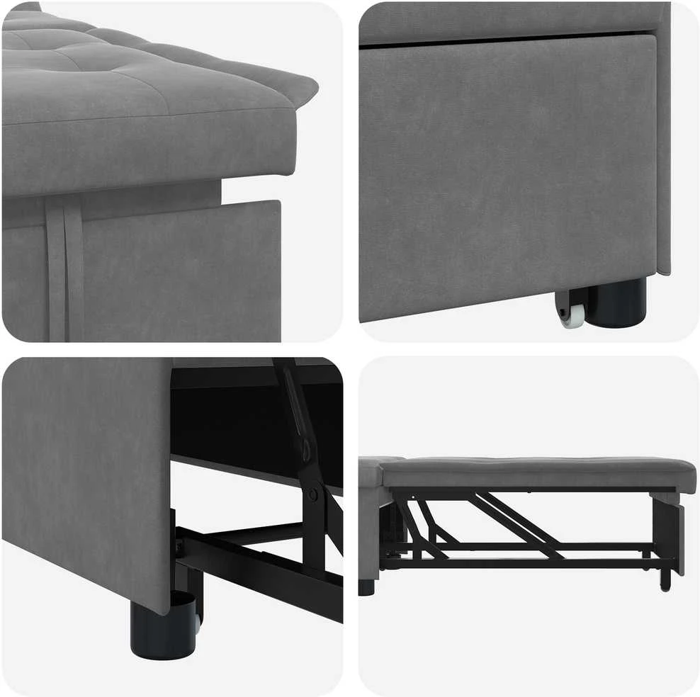 Ištraukiama sofa-lova Tamsiai pilka 194 x 67 x 82 cm