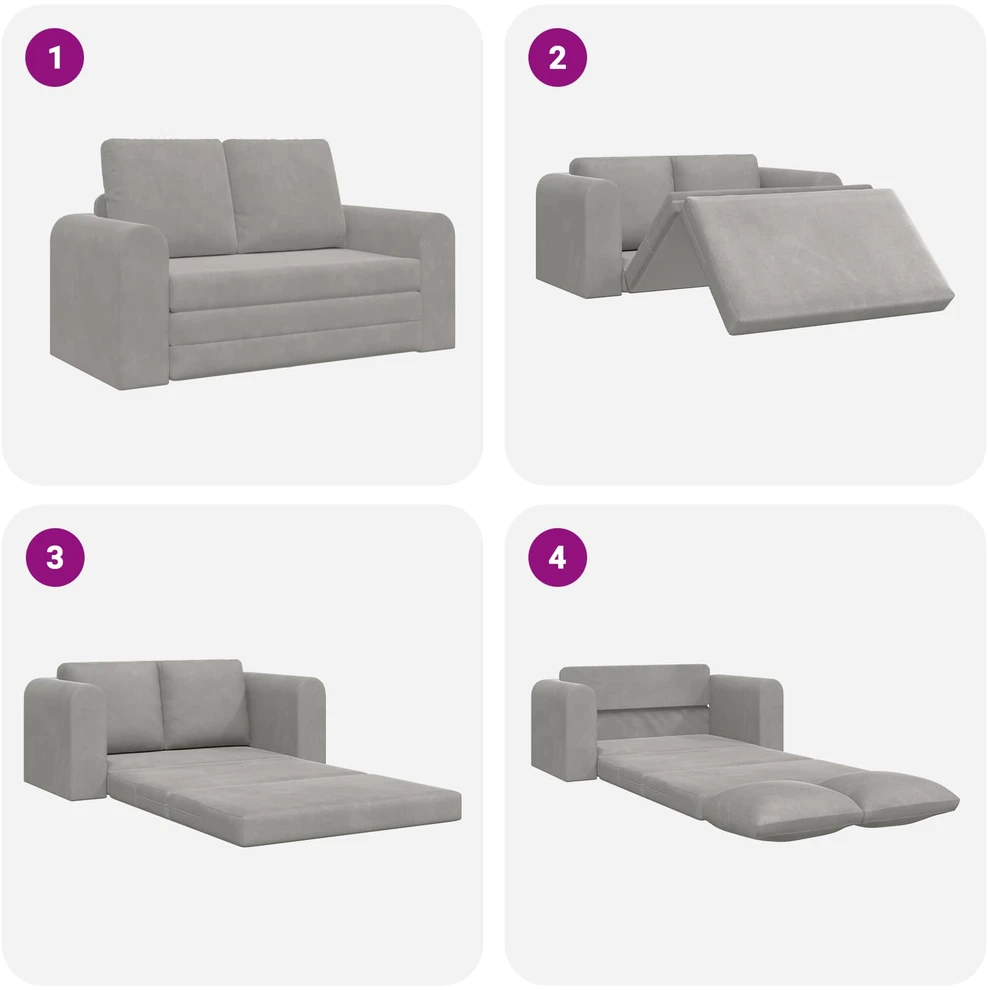 Sofa lova Šviesiai pilka 148 x 71 x 83 cm Aksomas