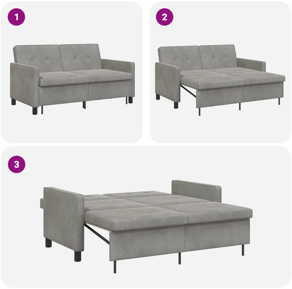 Sofa lova Šviesiai pilka 154 x 94,5 x 80,5 cm Audinys