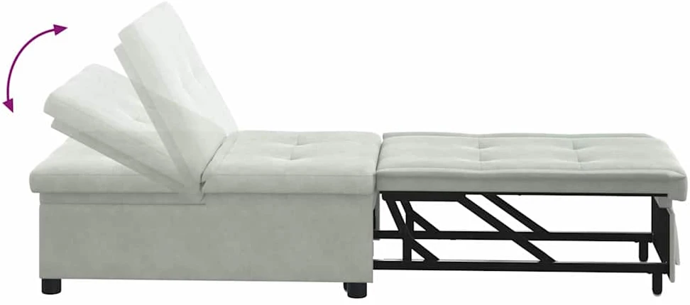 Sofa lova Šviesiai pilka 194 x 67 x 82 cm Aksomas