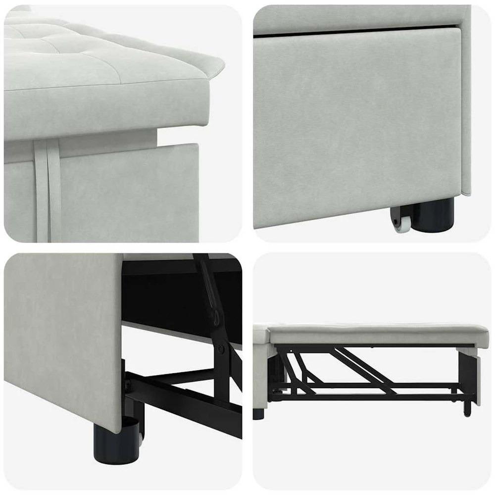 Sofa lova Šviesiai pilka 194 x 67 x 82 cm Aksomas