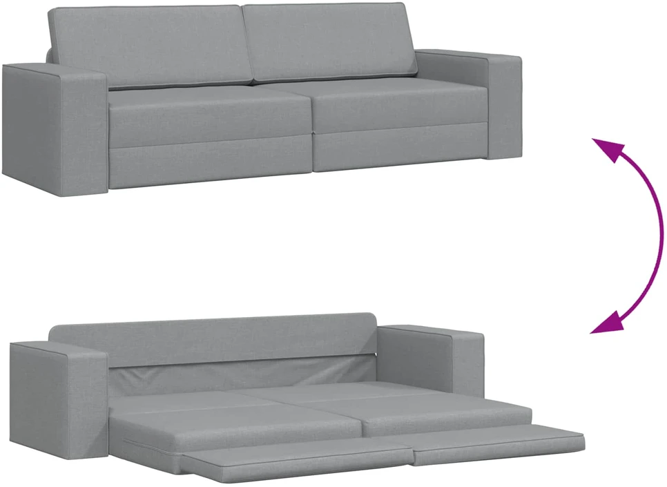 Sofa lova Šviesiai pilka 245 x 78 x 77 cm audinys