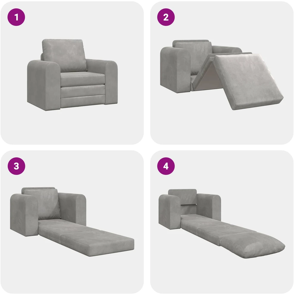 Sofa lova Šviesiai pilka 98 x 71 x 83 cm Aksomas