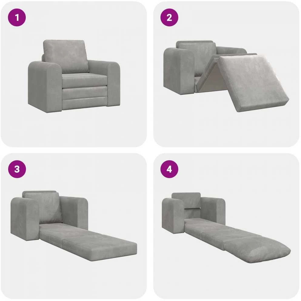 Sofa lova Šviesiai pilka 98 x 71 x 83 cm Aksomas