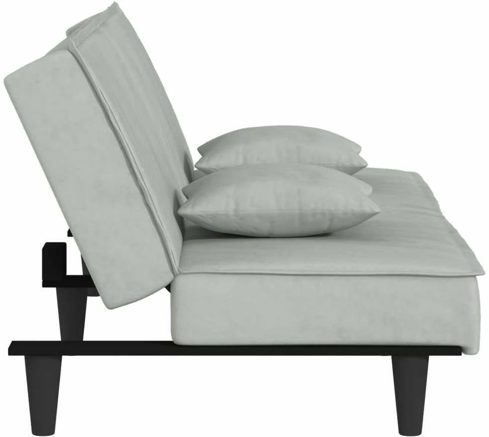 Sofa-lova, šviesiai pilkos spalvos, aksomas
