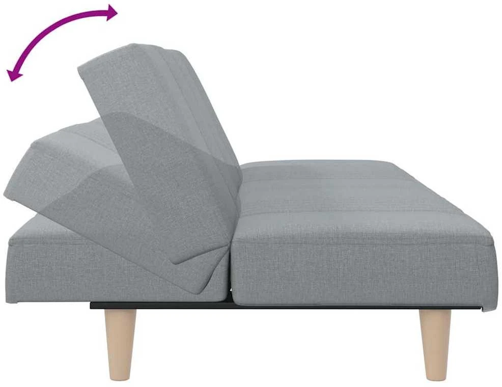 Sofa-lova, šviesiai pilkos spalvos, audinys