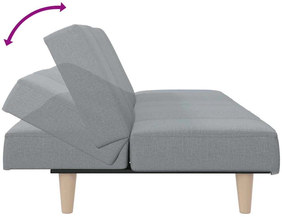 Sofa-lova, šviesiai pilkos spalvos, audinys