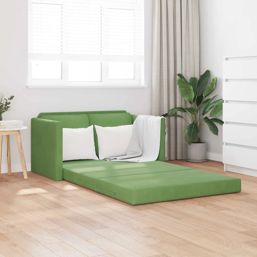 Sofa lova Šviesiai žalia 204 x 122 x 60 cm Aksomas