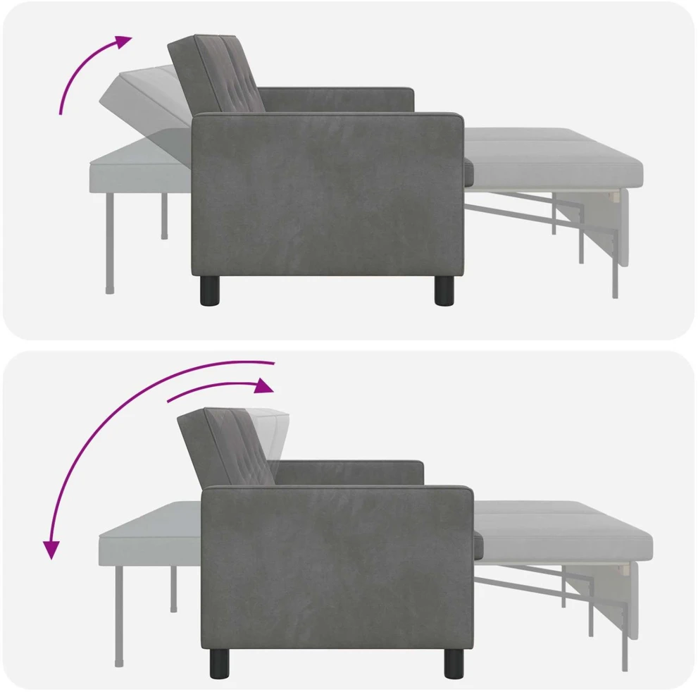 Sofa lova Šviesiai pilka 154 x 94,5 x 80,5 cm Audinys